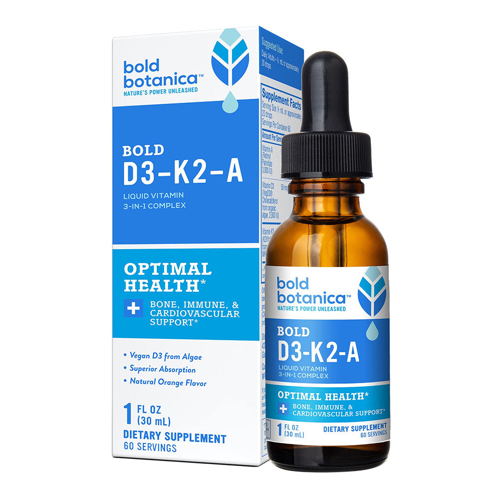 Bold Botanica D3 K2 A 3 In 1 Complex Liquid, 1 Oz